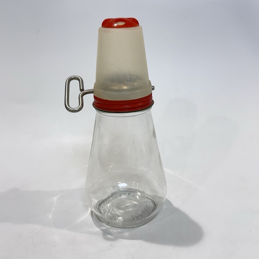 Vintage Federal Tool Corp #8 Clear Glass Nut Grinder w Handle & Dispenser Top
